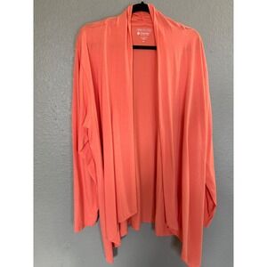 Coolibar Womens 2X Coral Orange UPF 50+ Sun Protection Open Front Cardigan Wrap